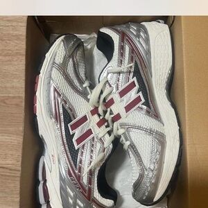 New Balance Silver and Red Men's Sneakers